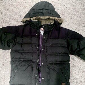 Sorel Parka Down Jacket Men's Large Black Puffer Feathers Coat Ski Snow Winter.